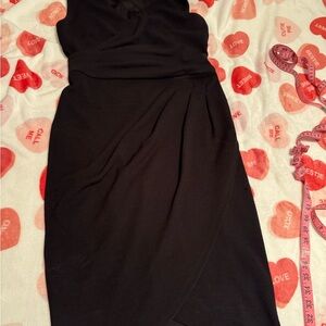 White House Black Market Black Midi Wrap Dress